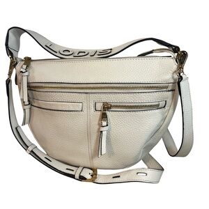 Lodis Ivory Leather Crossbody Bag